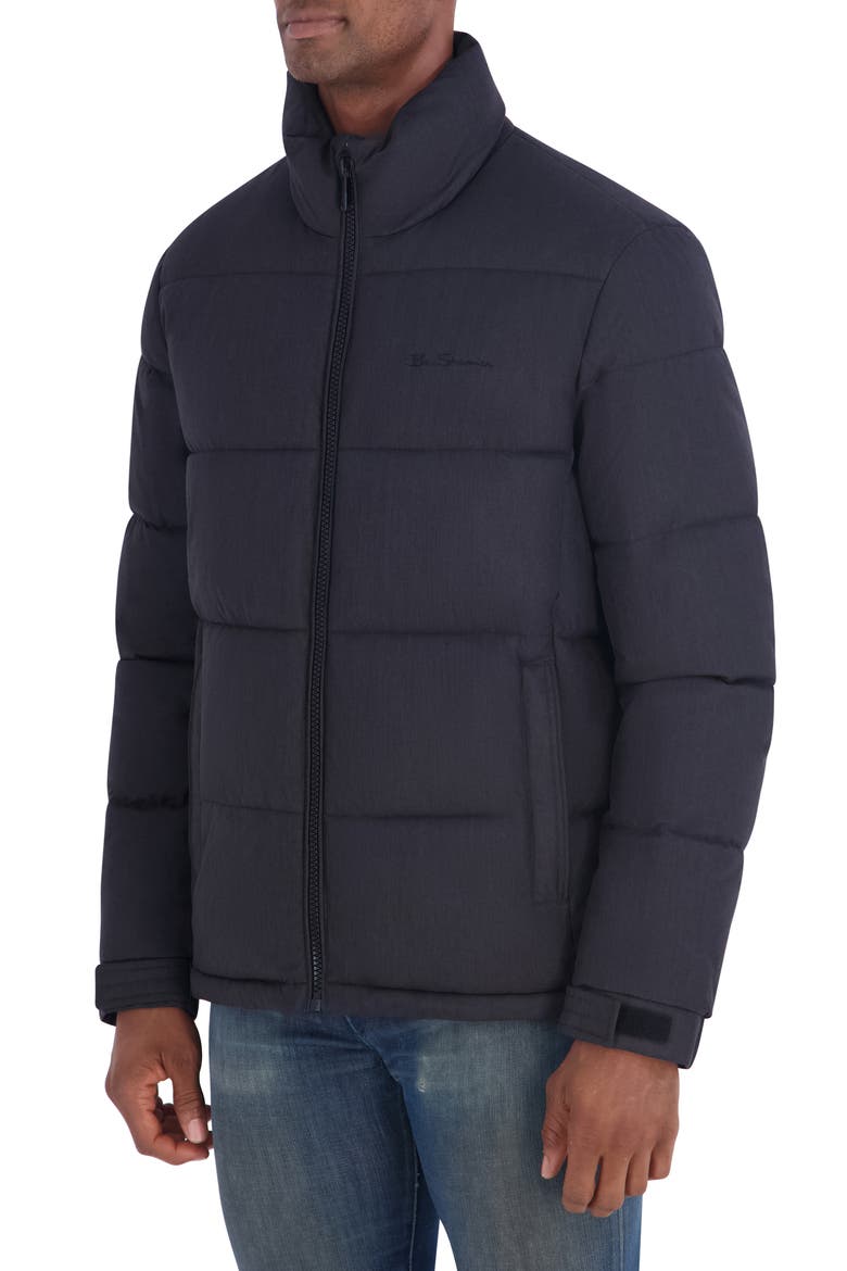 Quilted Puffer Jacket, Alternate, color, HEATHER BLACK