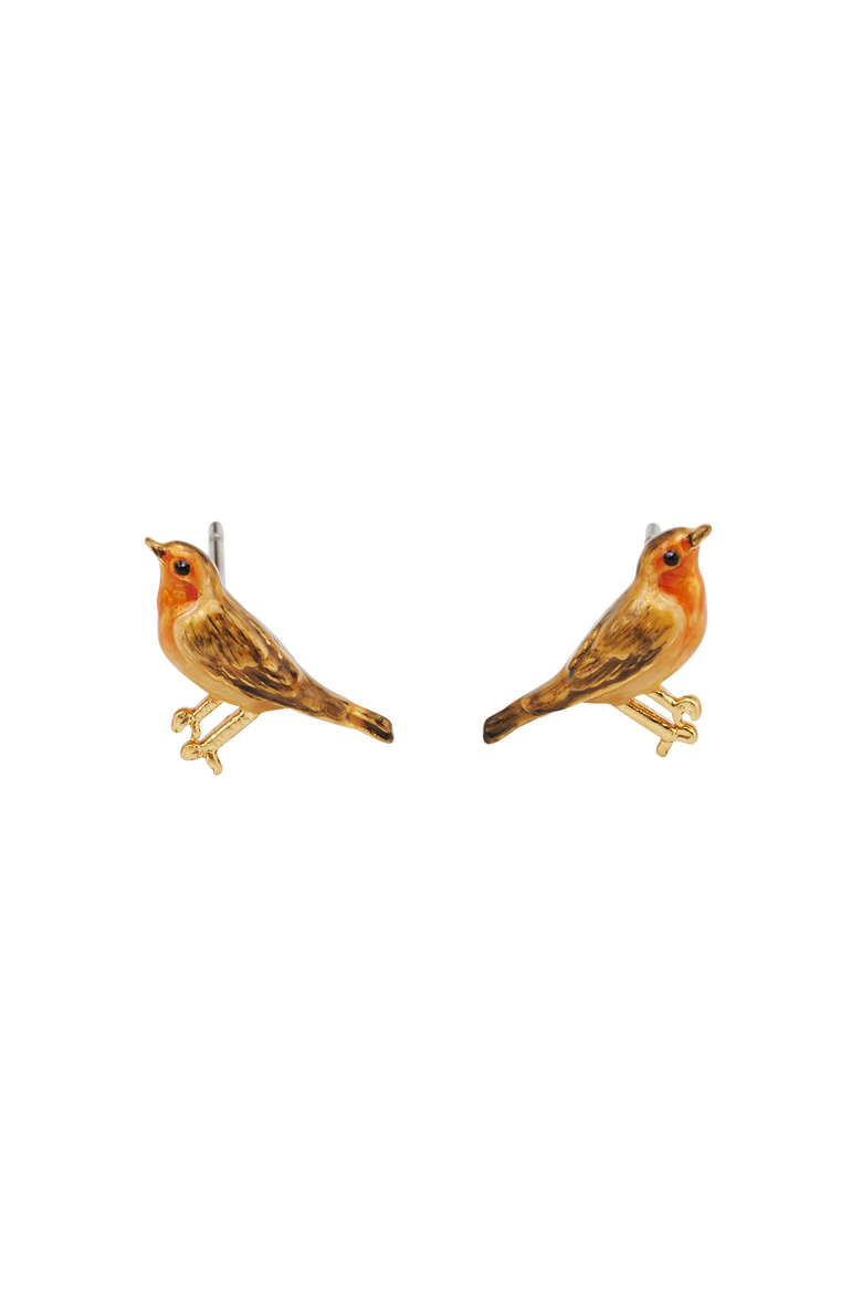 Robin Stud Earrings, Alternate, color, Gold