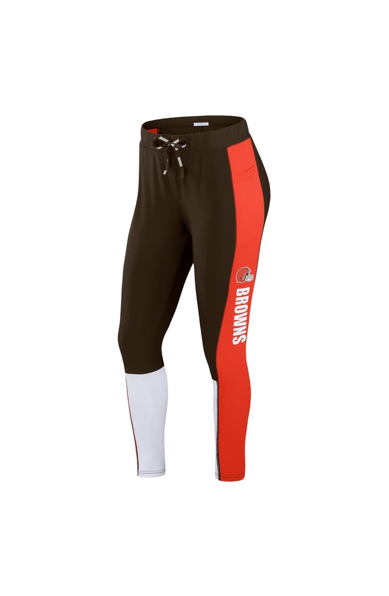 WEAR by Erin Andrews Women's WEAR by Erin Andrews Brown/Orange Cleveland Browns Color-Block Leggings, Alternate, color, Brown
