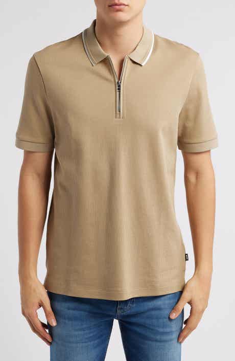 BOSS Paras Quarter Zip Cotton Polo