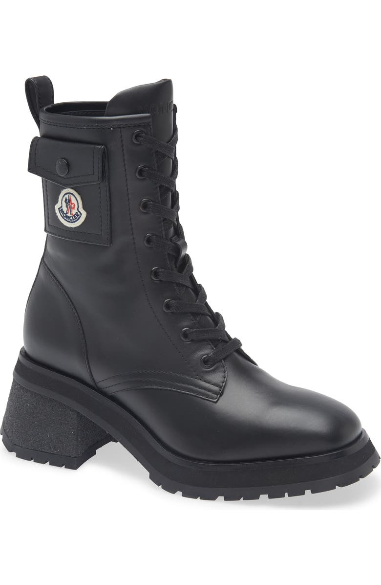Moncler Gigi Logo Pocket Boot, Main, color, Black
