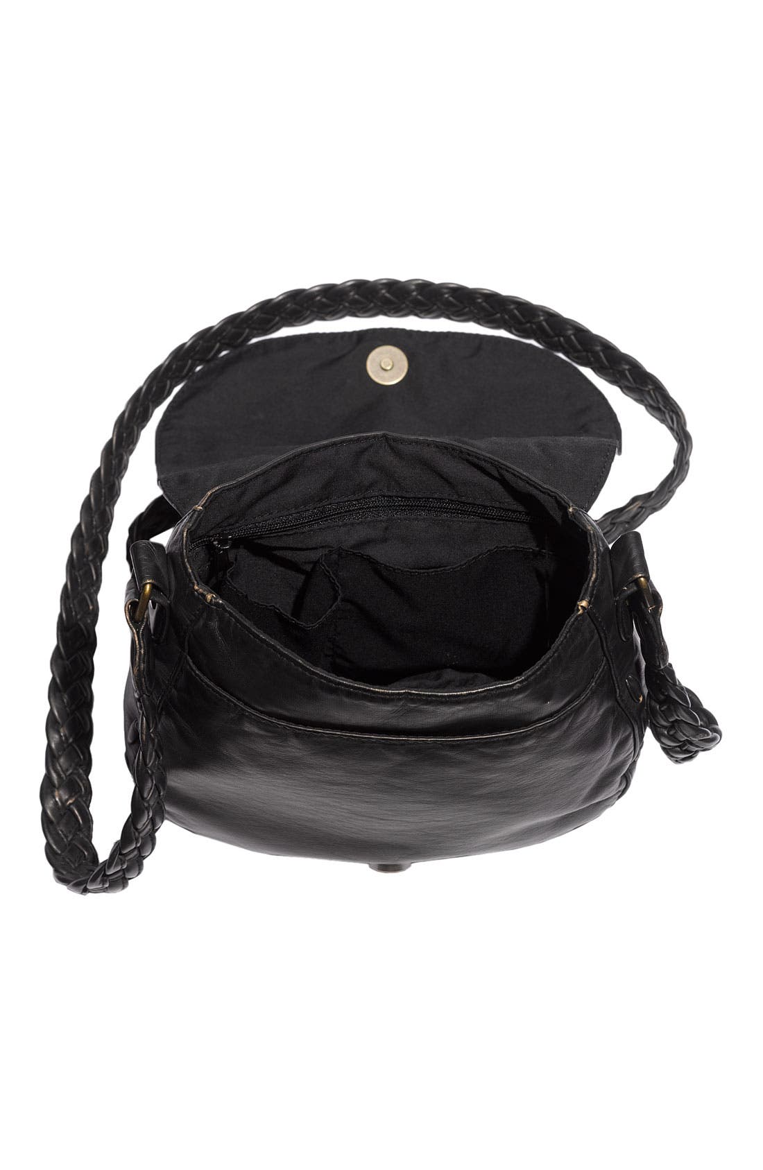 Braided Strap Crossbody Bag, Alternate, color, BLACK