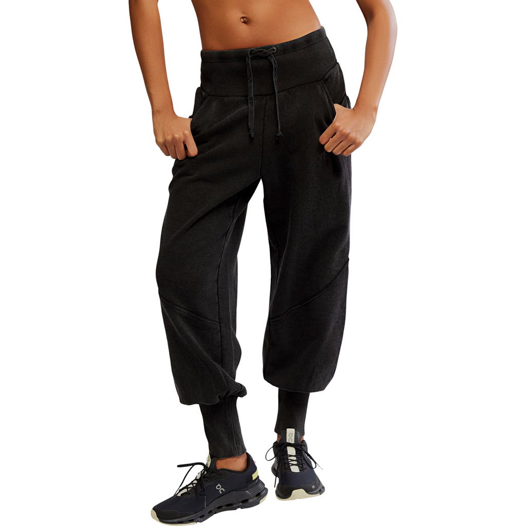 Free People Day Off Tie Waist Pants In Black