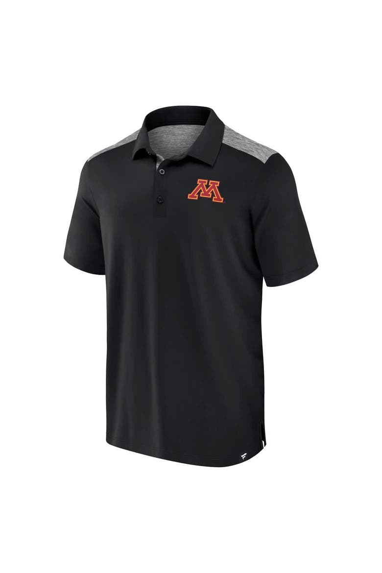 Men's Fanatics Black Minnesota Golden Gophers Iconic Brushed Blocked Polo, Alternate, color, Black