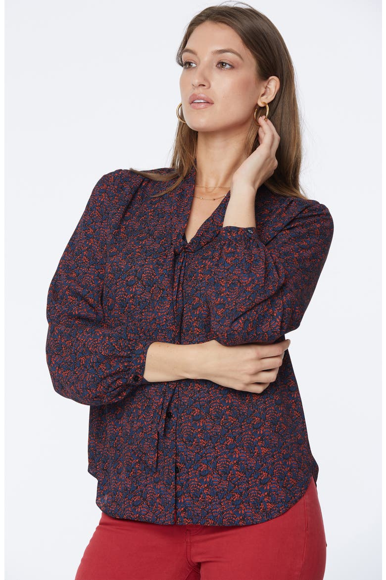 Bow Blouse, Alternate, color, HARBOUR HILLS