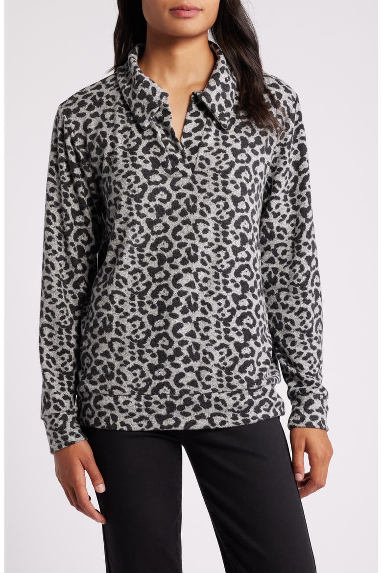 Johnny Collar Pullover, Main, color, GRAY/ BLACK
