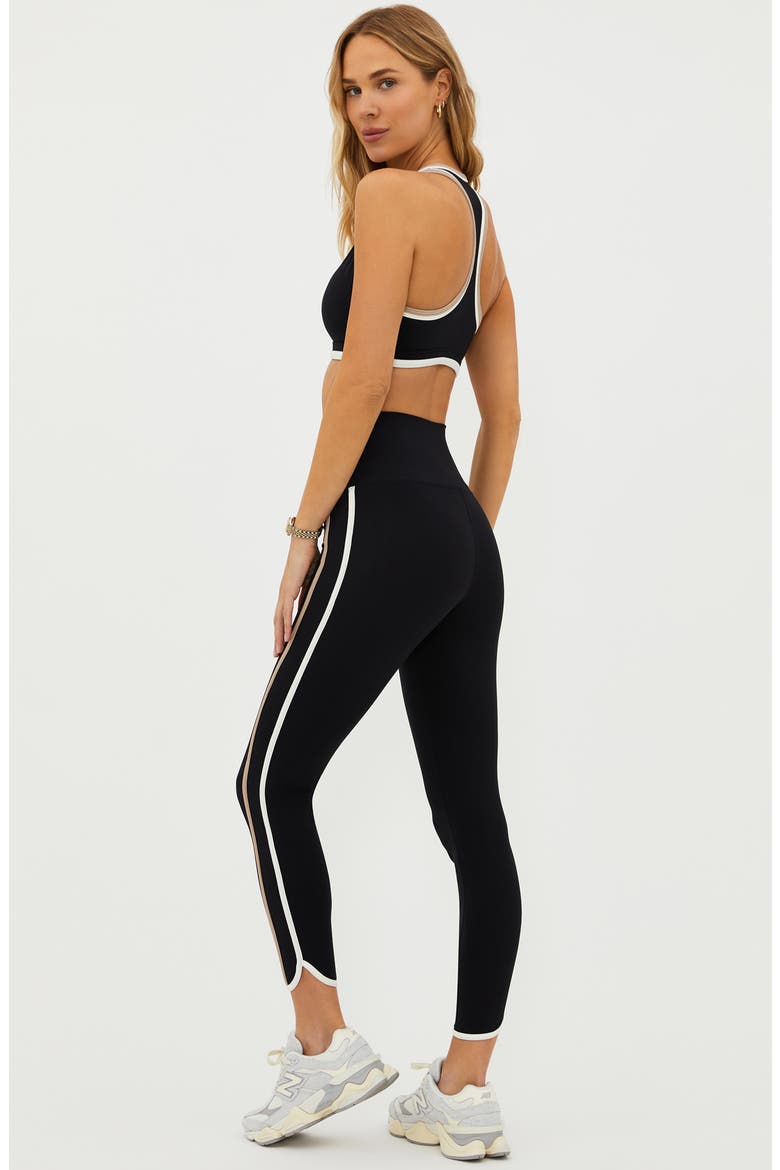 Nella Side Stripe Ankle Leggings, Alternate, color, SANDSHELL COLORBLOCK
