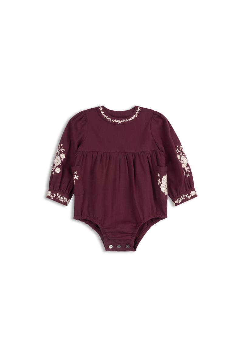 Looms Floral Embroidered Collection - Romper, Main, color, Wine