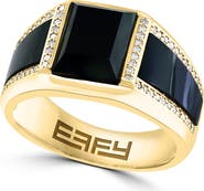 EFFY Men's Diamond & Onyx Signet Ring