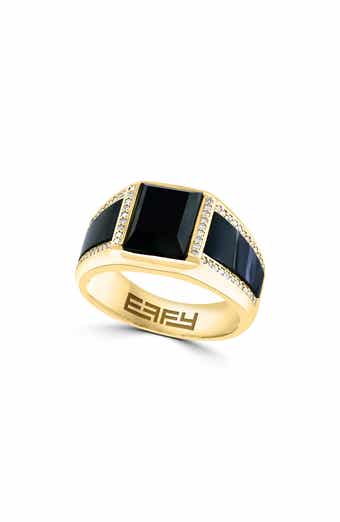 EFFY Men's Diamond & Onyx Signet Ring