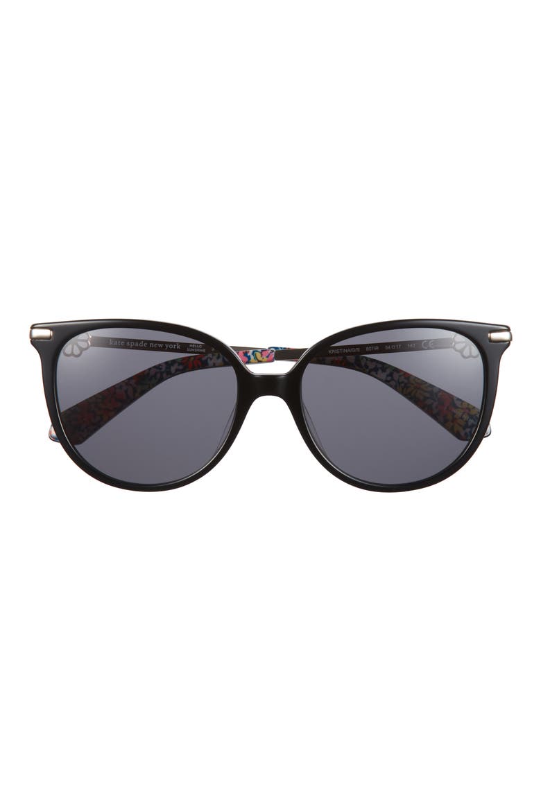 kristinags 54mm cat eye sunglasses, Main, color, BLACK