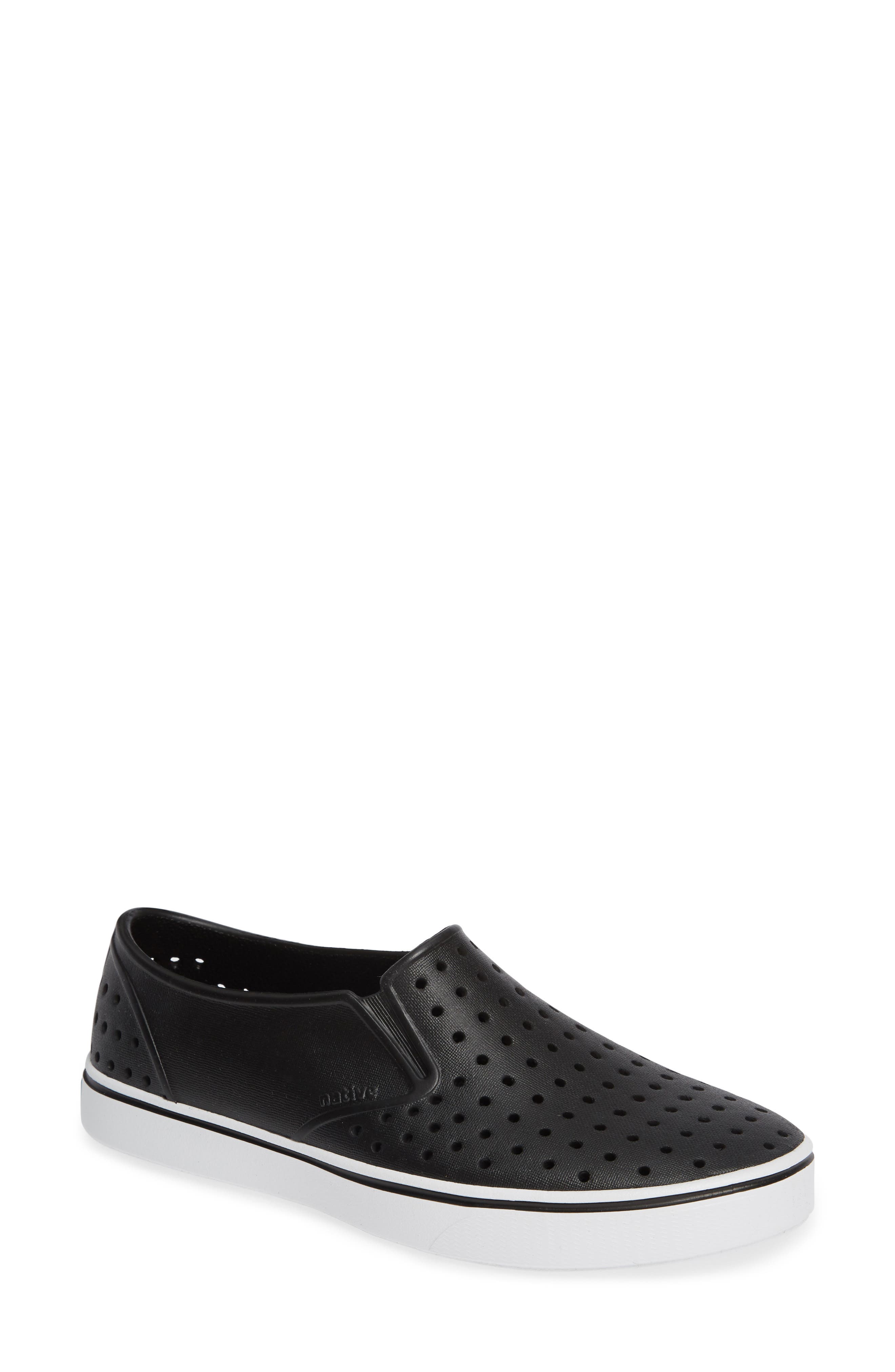 Native Shoes Miles Slip-On, Main, color, Jiffy Black/Shell White