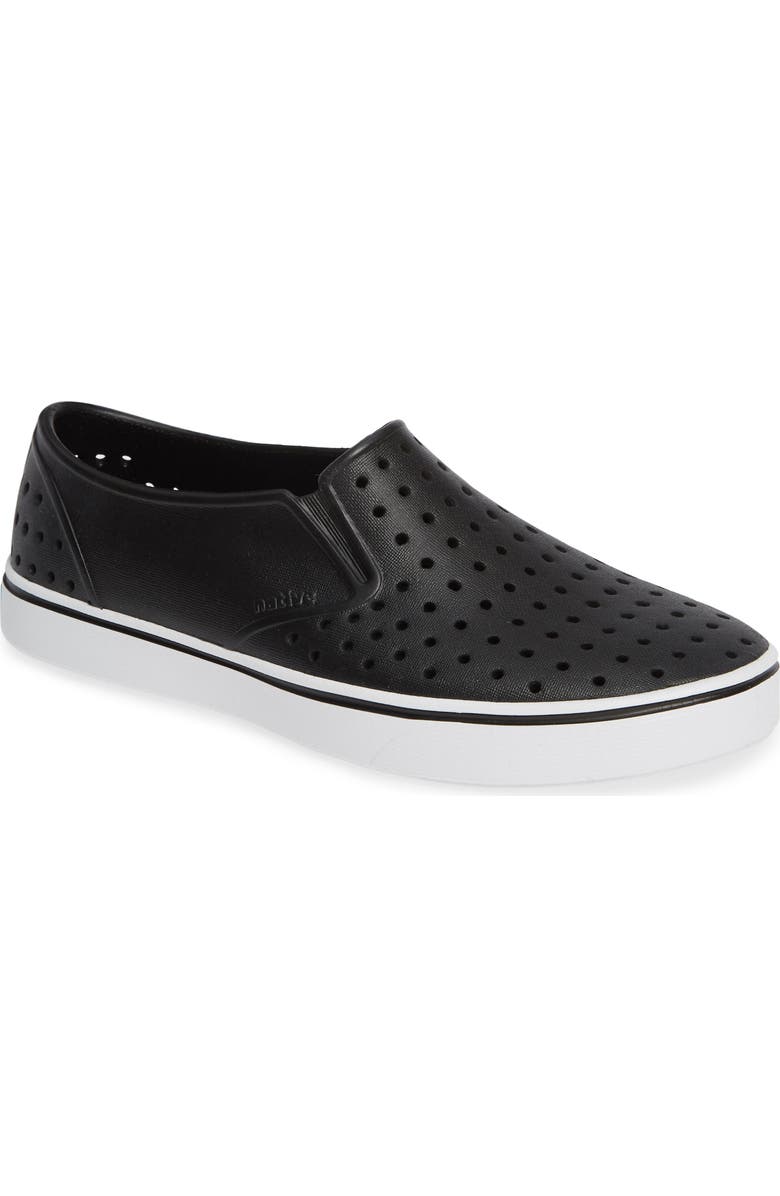 Native Shoes Miles Slip-On, Main, color, Jiffy Black/Shell White
