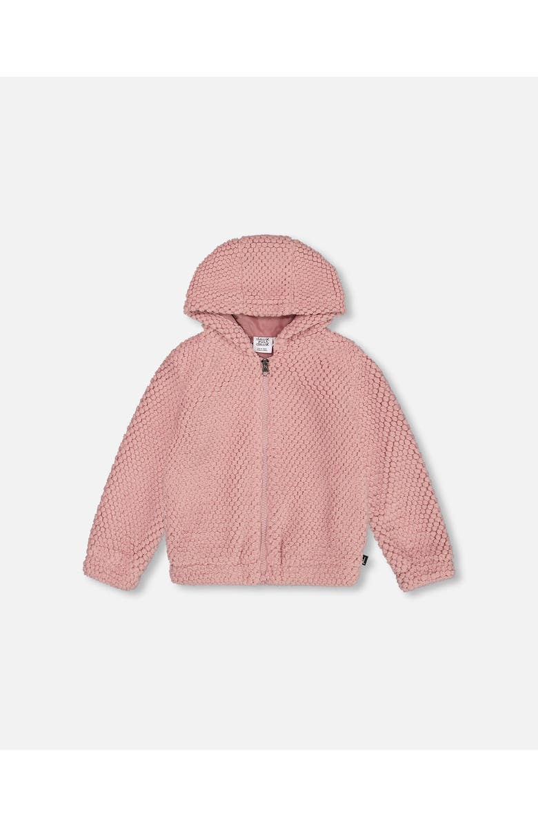 Deux par Deux Little Girl's Hooded Plush Vest Dusty Pink, Main, color, 