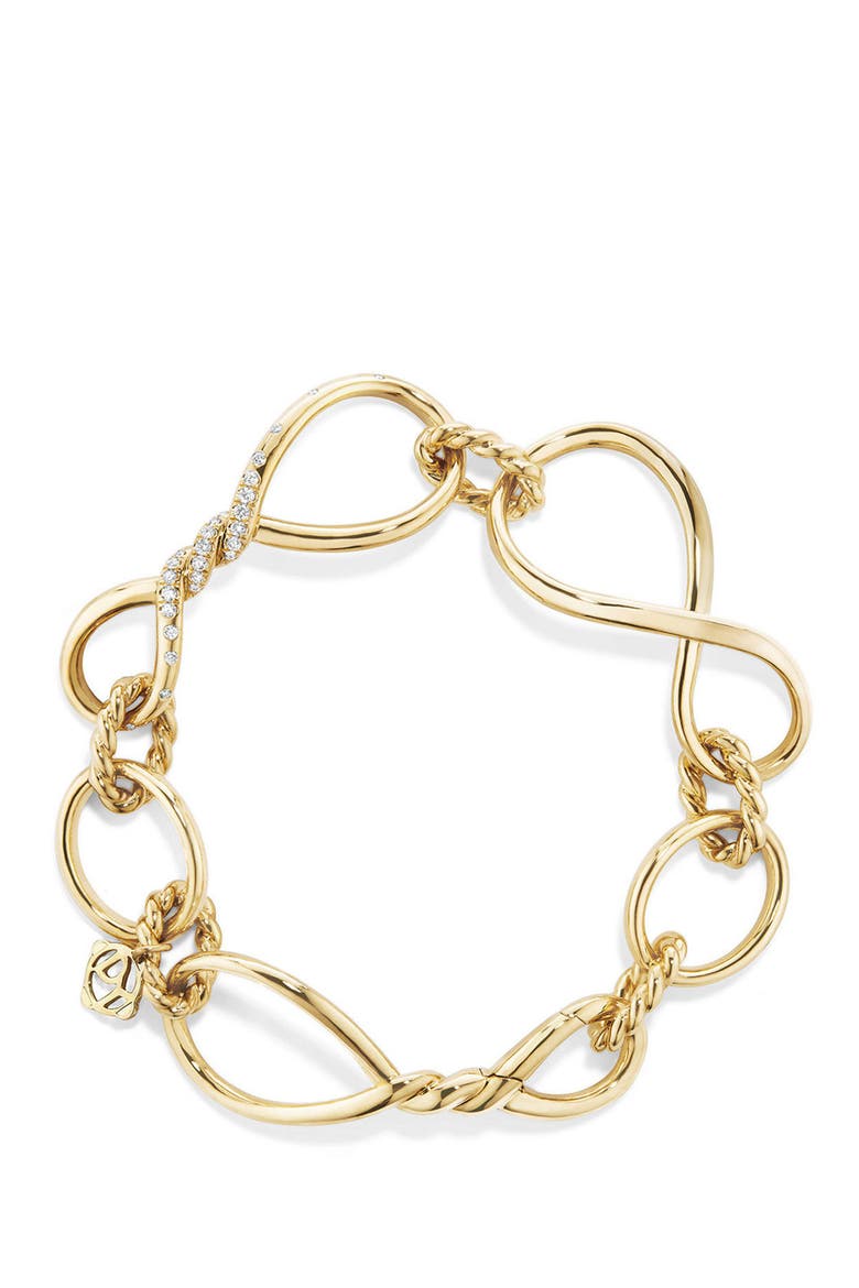 Continuance Chain Bracelet with Diamonds, Alternate, color, YELLOW GOLD