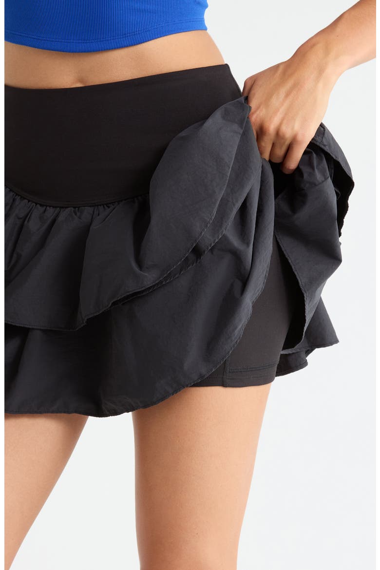 FP Movement Field Day Layered Ruffle Skort, Alternate, color, BLACK