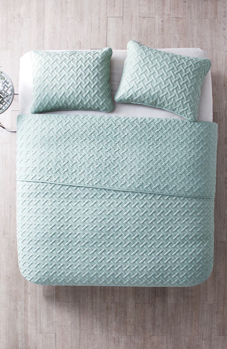 VCNY HOME Nina Embossed Basketweave Quilt Set - Full/Queen, Alternate, color, Blue