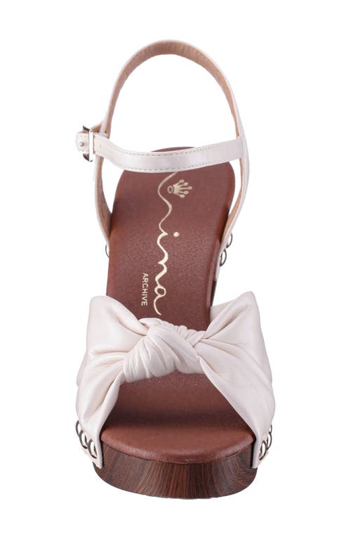 Nina Pop Ankle Strap Platform Sandal In Antique White