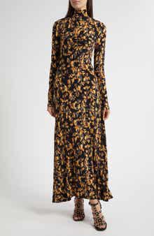 Ulla Johnson Koa Allover Print Long Sleeve Jersey Dress