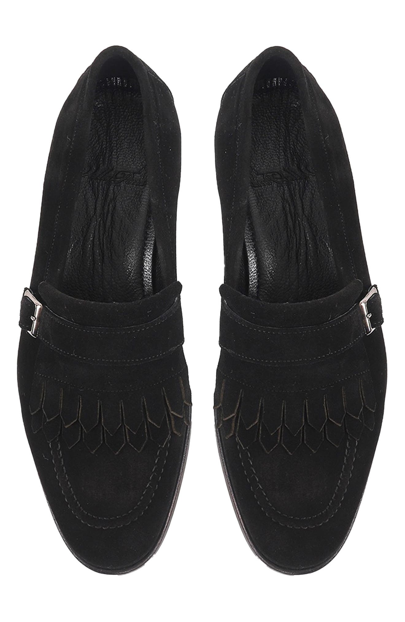 VELLAPAIS Agenta Kiltie Fringe Loafer, Alternate, color, Black
