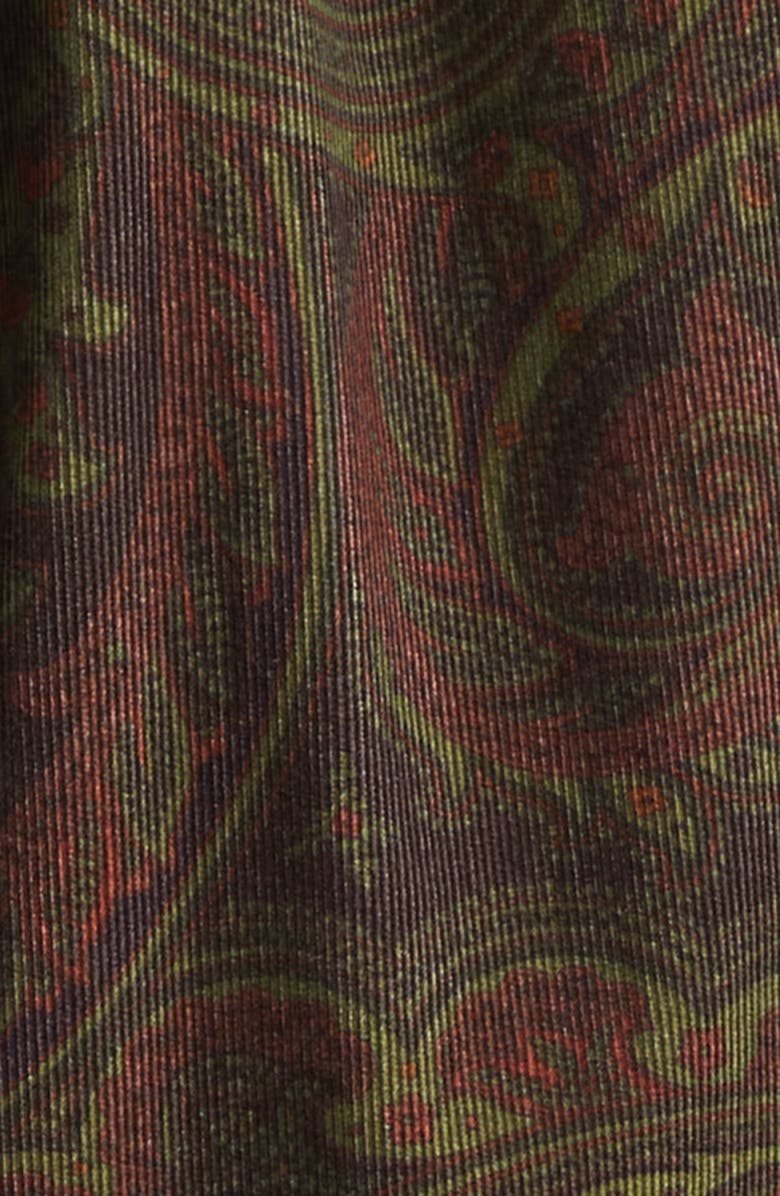 Double RL Paisley Print Cotton Corduroy Button-Up Work Shirt, Alternate, color, Brown Multi