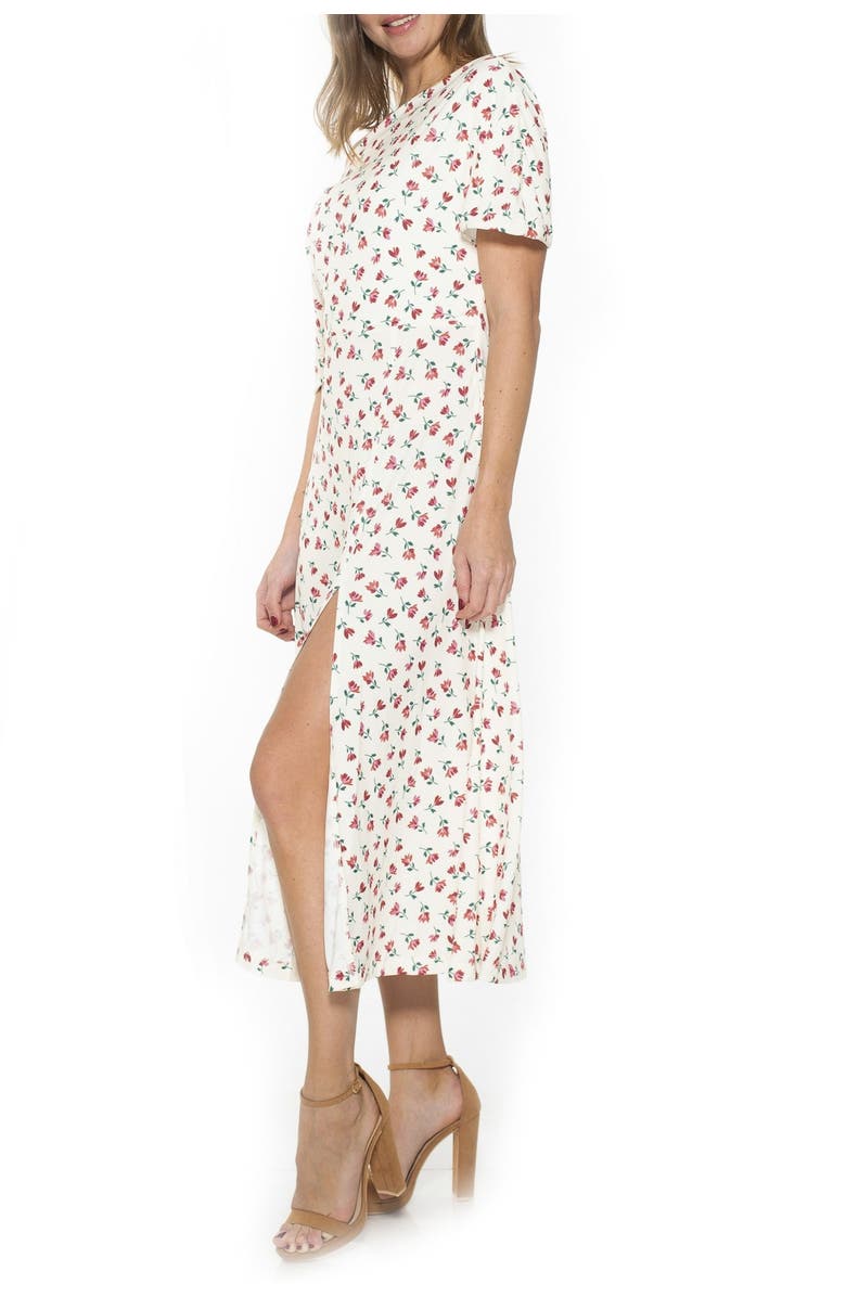 Alexia Admor Kaelyn Draped One Shoulder Floral Midi Dress, Alternate, color, 