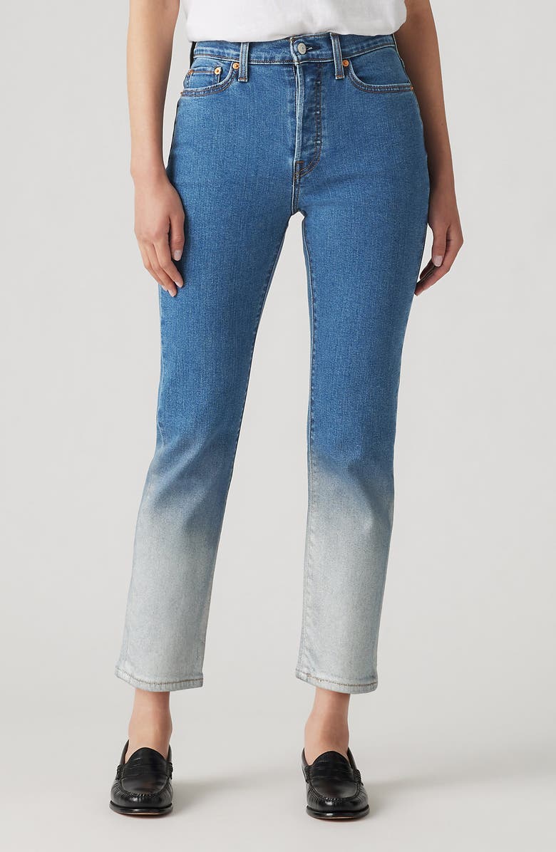 Levi's<sup>®</sup> Wedgie Gradient Hue Crop Straight Leg Jeans, Main, color,
