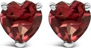 Haus of Brilliance 14K Gold 5MM Heart Cut Gemstone Solitaire Stud Earrings