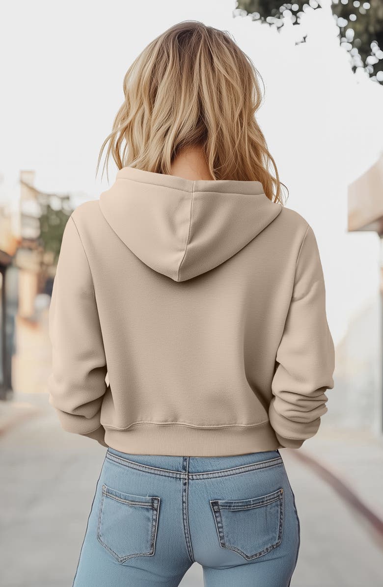 Dalix Alien Fleece Zip Hoodie, Alternate, color, Tan