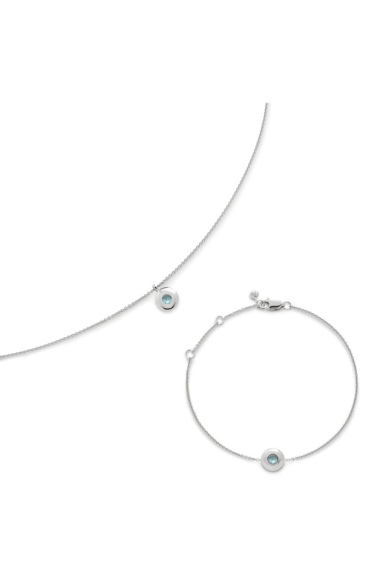Monica Vinader March Birthstone Chain Bracelet, Alternate, color, Sterling Silver / Aquamarine