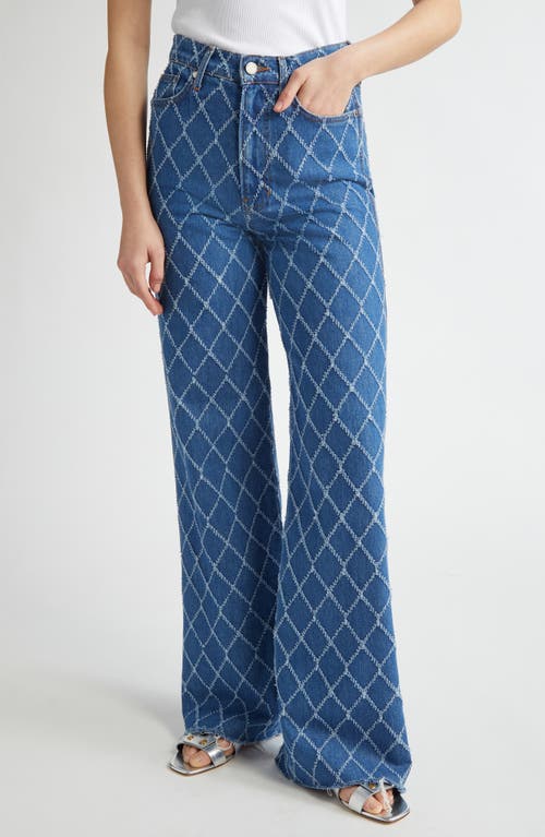 Shop Veronica Beard Taylor High Waist Wide Leg Jeans In Blue Diamond