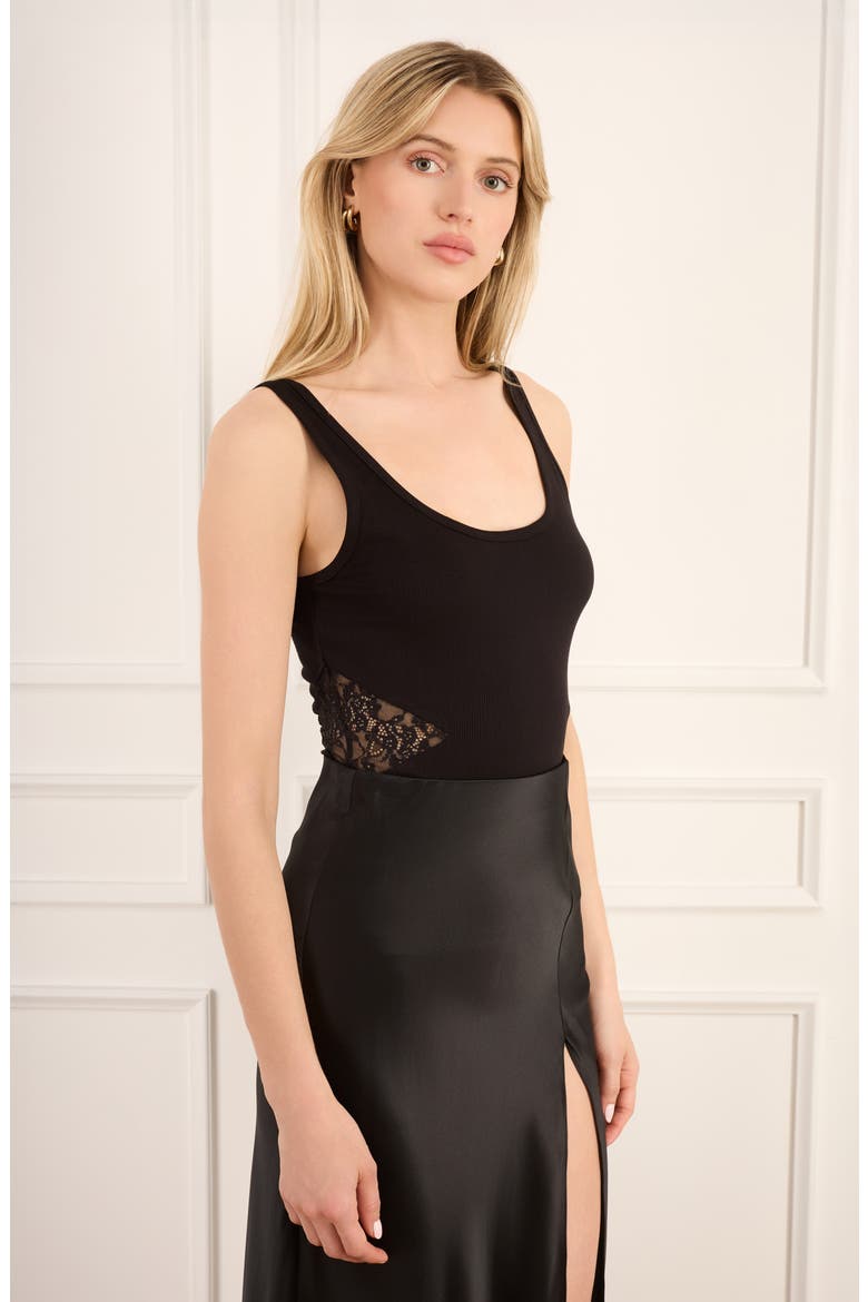 Miray Lace Inset Rib Tank, Alternate, color, BLACK