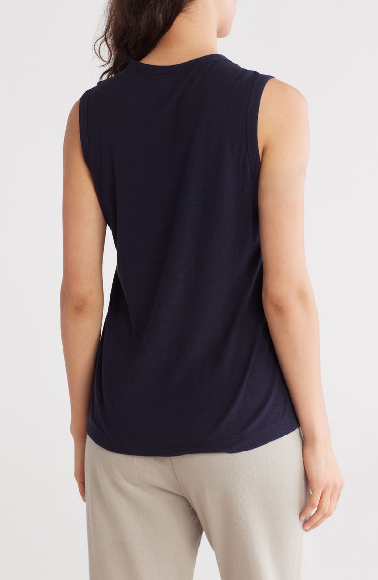 James Perse Slub Cotton Muscle Tank, Alternate, color, Blue Oil