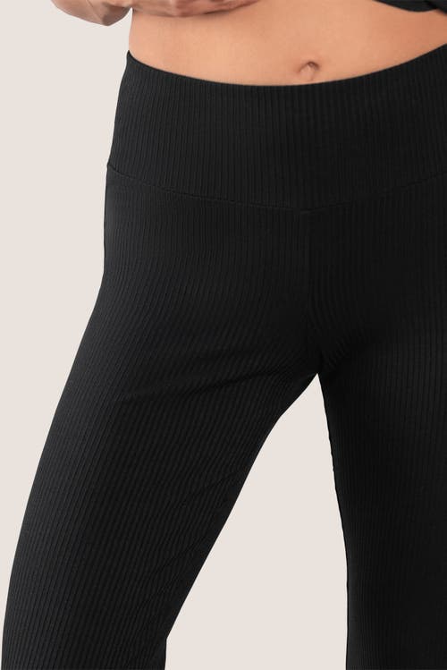 Jjwinks The Getaway Ribbed Lounge & Sleep Pants With Flare In Black