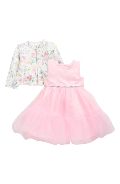 Kids' Tulle Party Dress & Bouclé Jacket Set (Toddler & Little Kid)