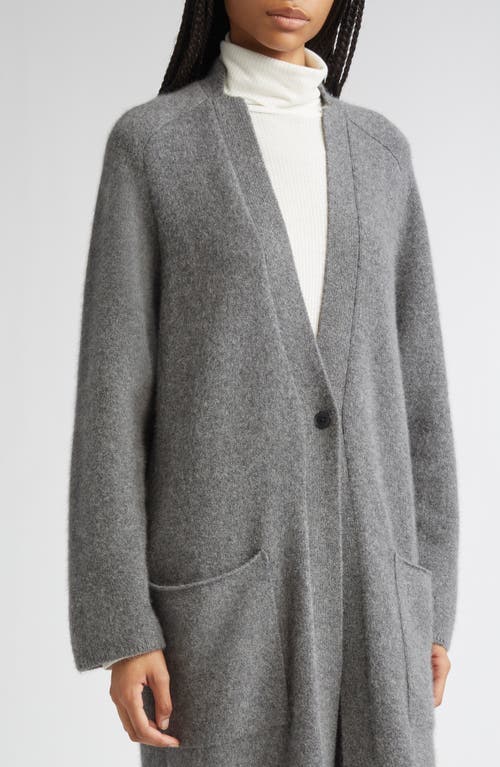 Loulou De Saison Smet Mercerized Wool & Yak Hair Blend Maxi Cardigan In Gray