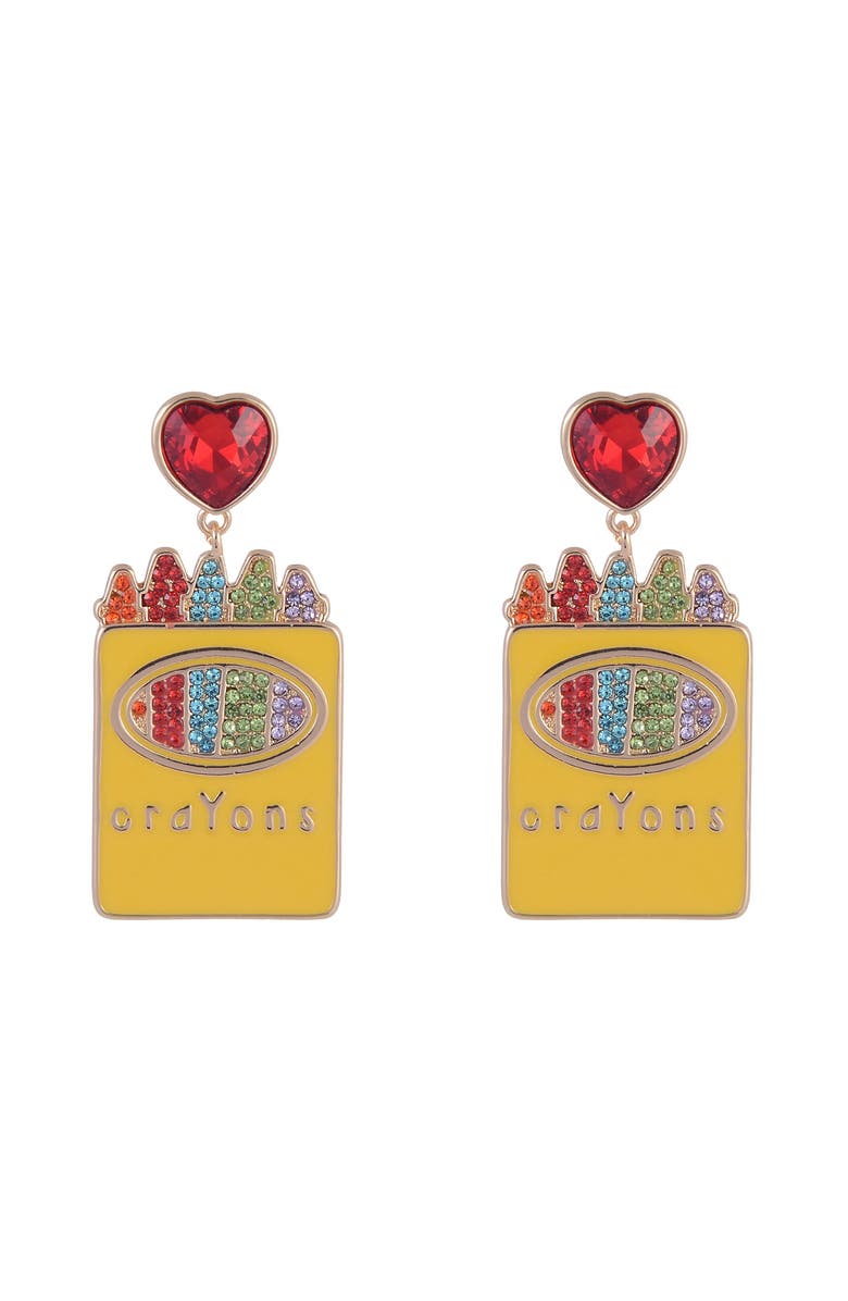 Hallmark Enamel Crayon Earrings, Alternate, color, Yellow