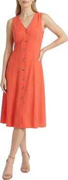 Maggy London Sleeveless Midi Shirtdress