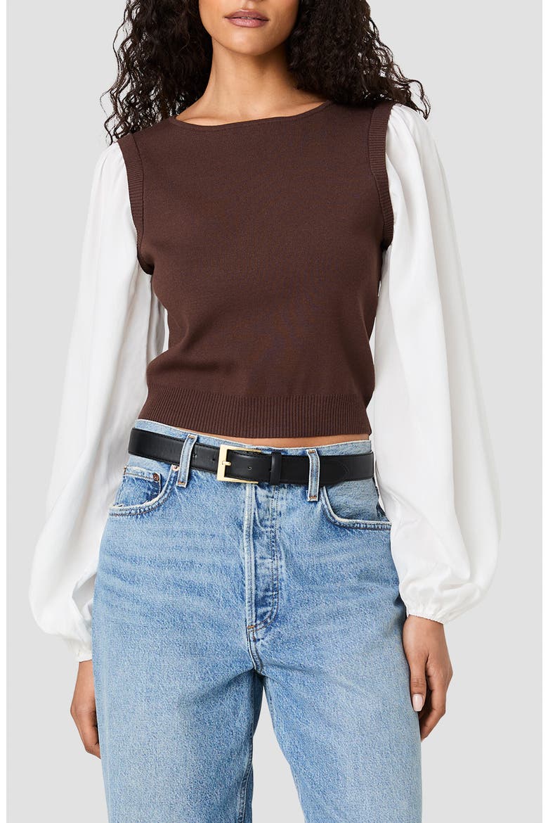 Maxime Layered Look Sweater Vest, Main, color, COC. BRWN (MAXIME)