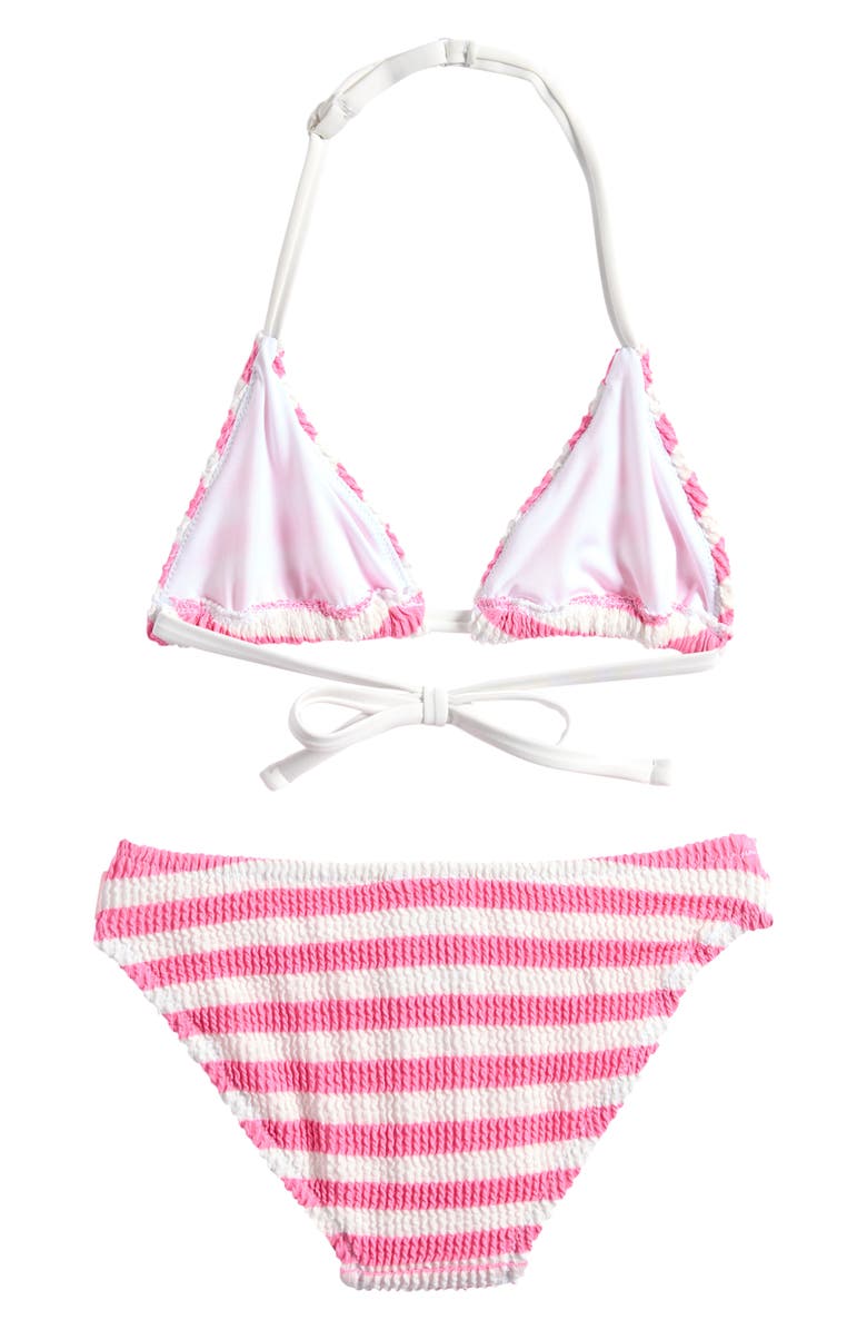 Seafolly Kids' Textured Two-Piece Swimsuit, Alternate, color, Candy Pink