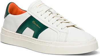 スニーカー Santoni DBS1 SNEAKERS Santoni DBS1 Calfskin Sneakers Puro White / Blue