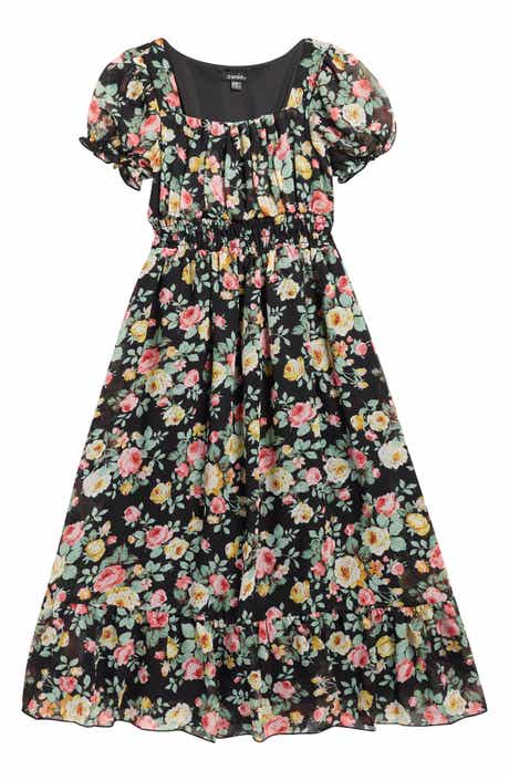Zunie Kids' Floral Puff Sleeve Dress