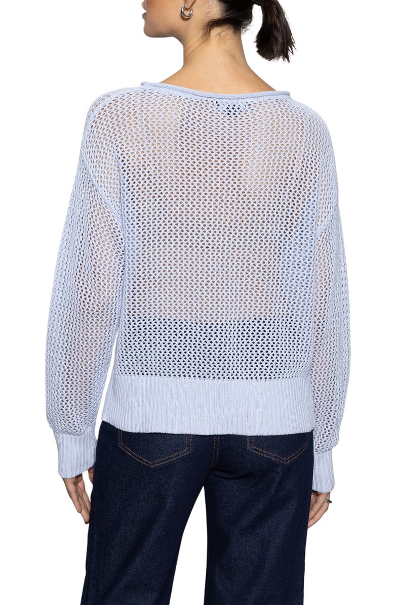 Sanctuary Cotton Open Knit Sweater, Alternate, color, Sky Blue