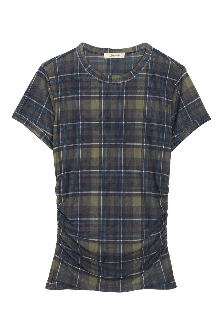 Ruched Cap Sleeve Tee, Alternate, color, OLIVE