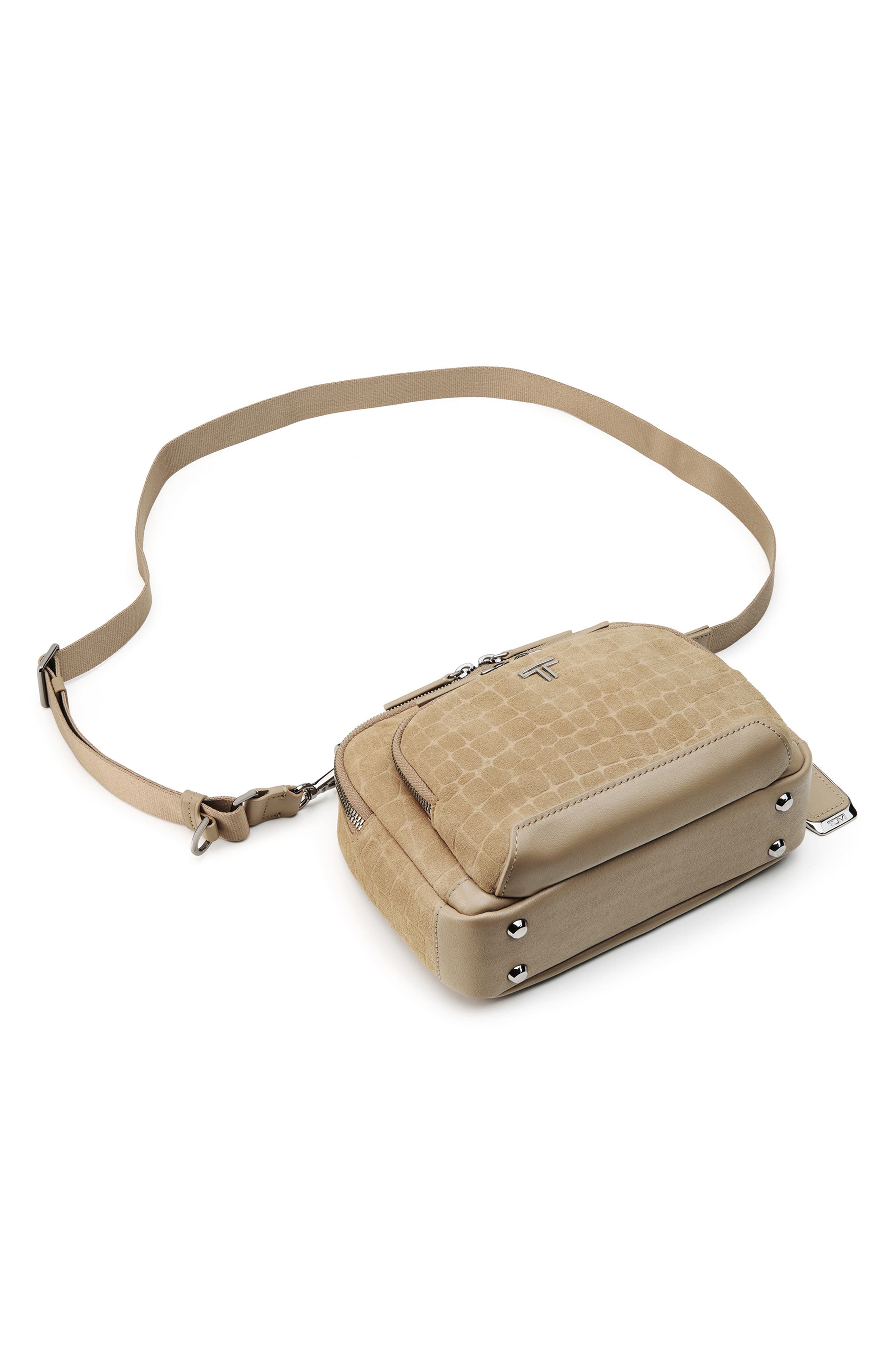 Voyageur Teghan Crossbody, Alternate, color, WHEAT CROC SUEDE