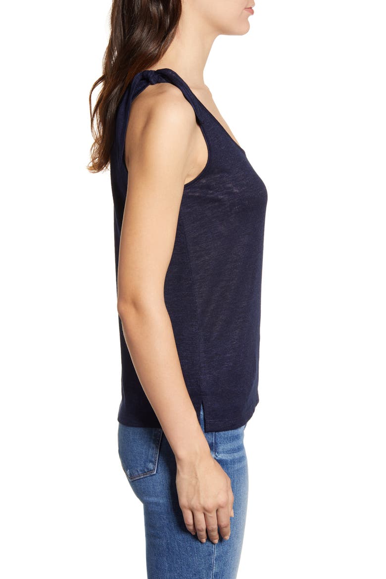 Winona Tie Shoulder Tank, Alternate, color, NAVY-SOLID