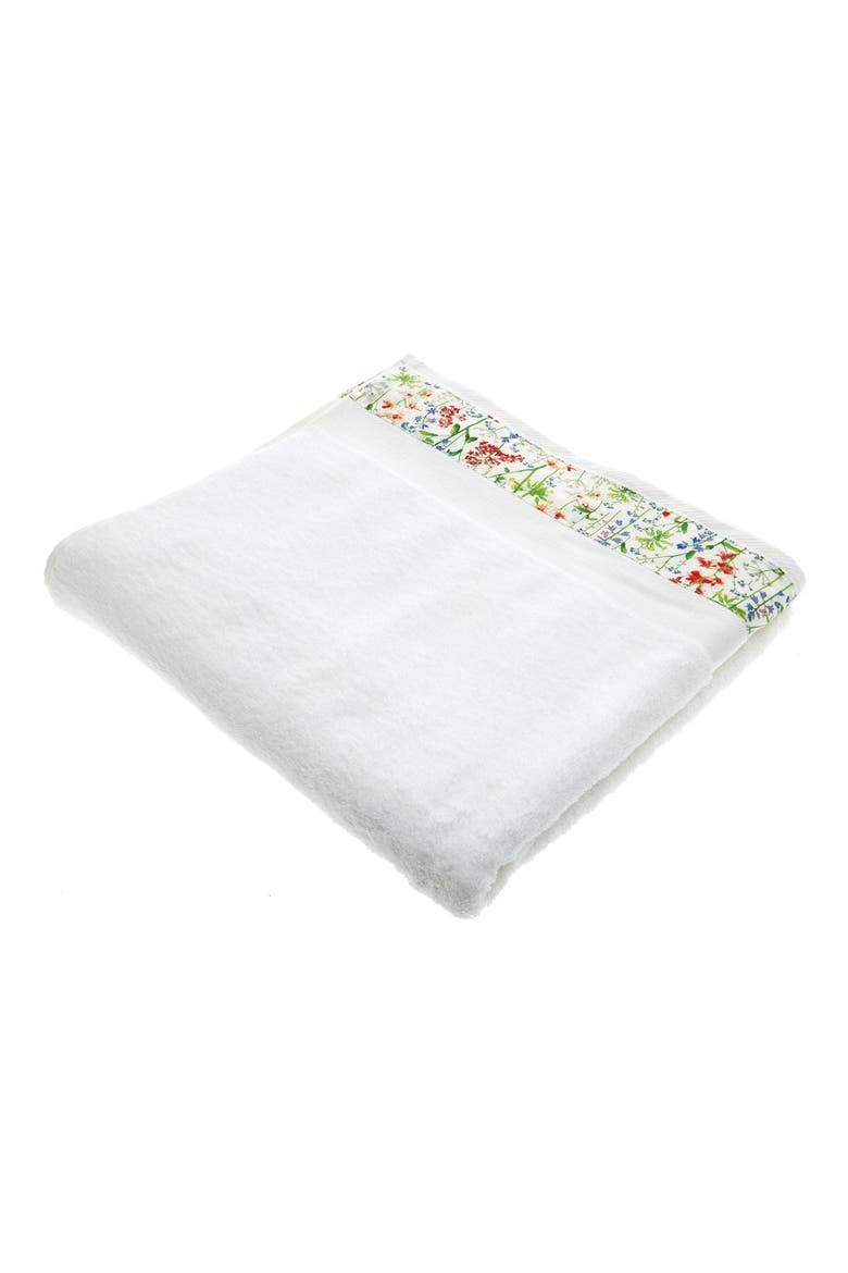 Floral Trim Bath Towel, Main, color, THEODORA