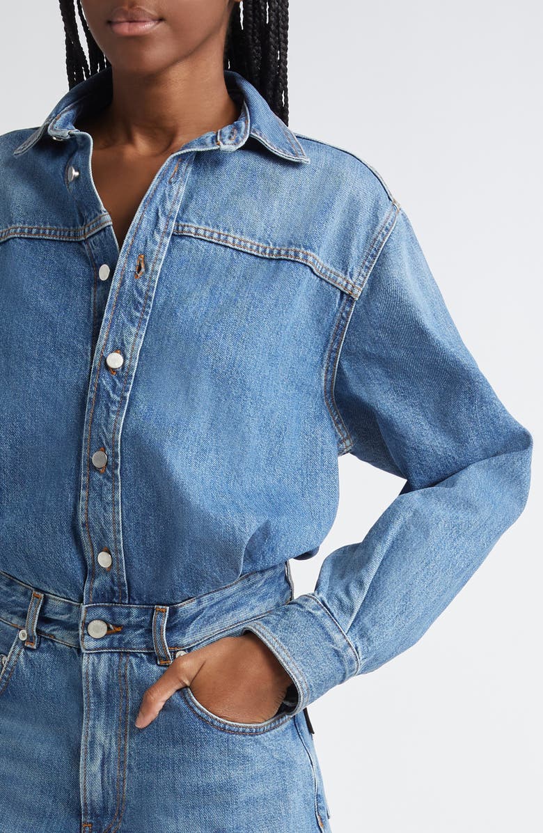 Haikure Tonya Denim Romper, Alternate, color,