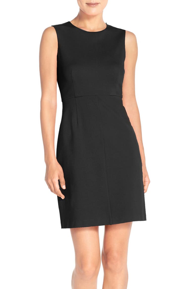 Ponte Sheath Dress, Main, color, BLACK