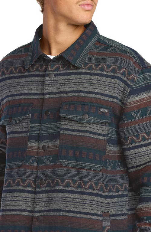 Billabong Lodge Jacquard Snap Front Shirt In Blue